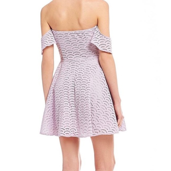 Lavender Off Shoulder Dress - Picture 2 of 3
